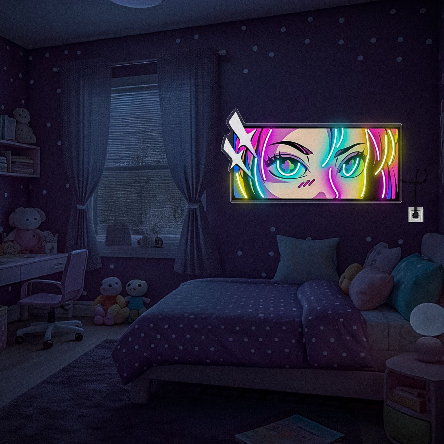 Anime Eyes Neon Sign Bedroom