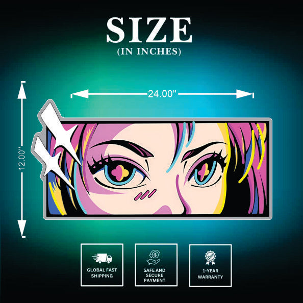 Anime Eyes Neon Sign size