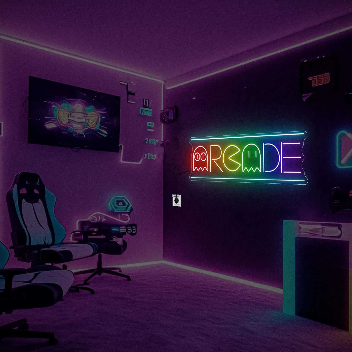 Arcade Sign Neon Wall