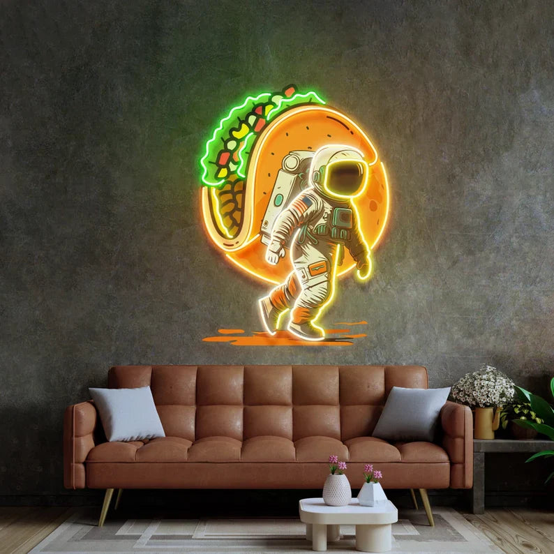 Astronaut Burger Neon Sign