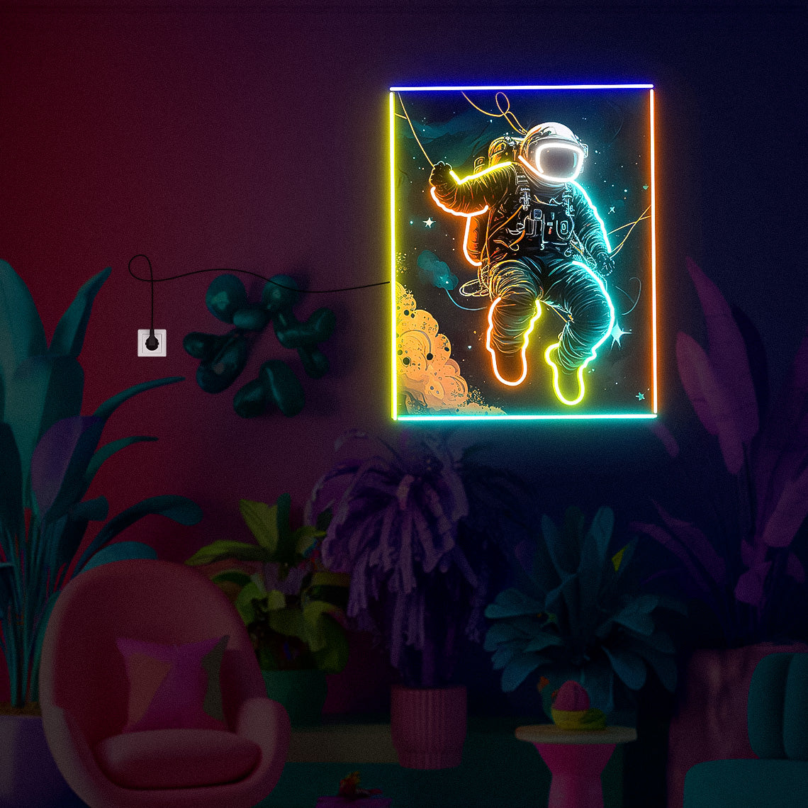 Astronaut Neon UV Light