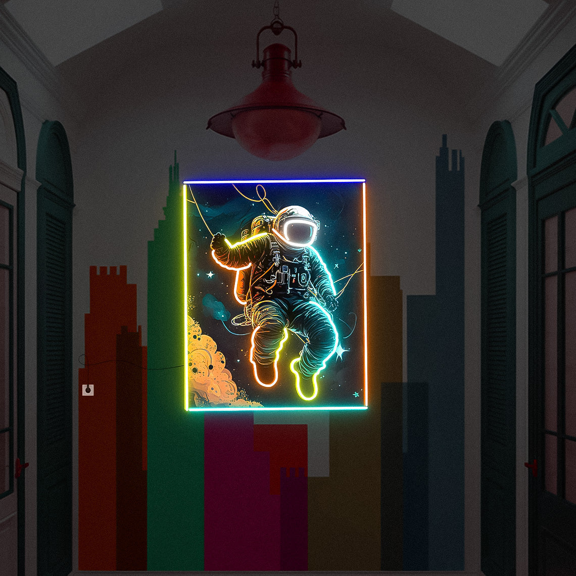 Astronaut Neon UV Wall Decor Home