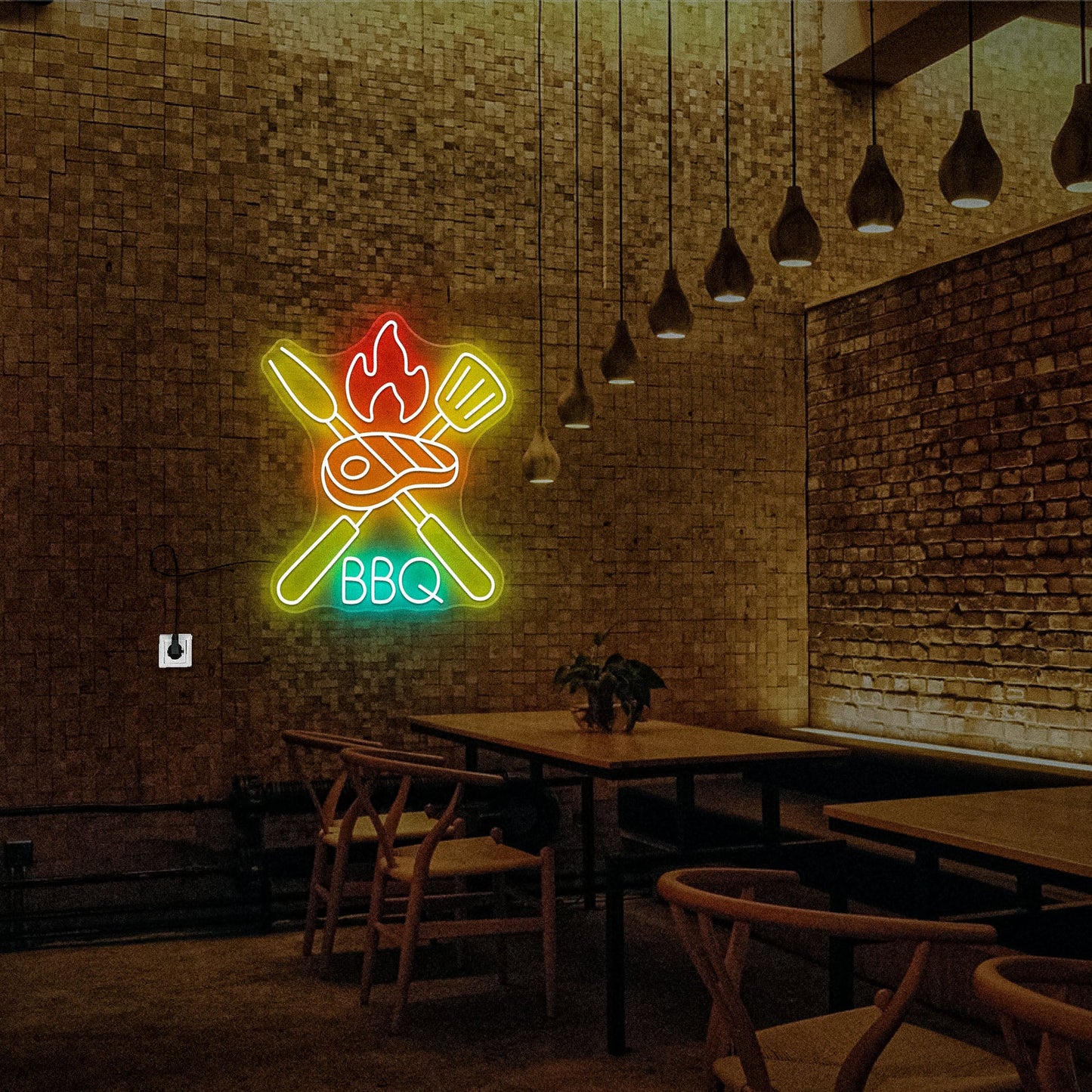 BBQ Neon Sign Wall
