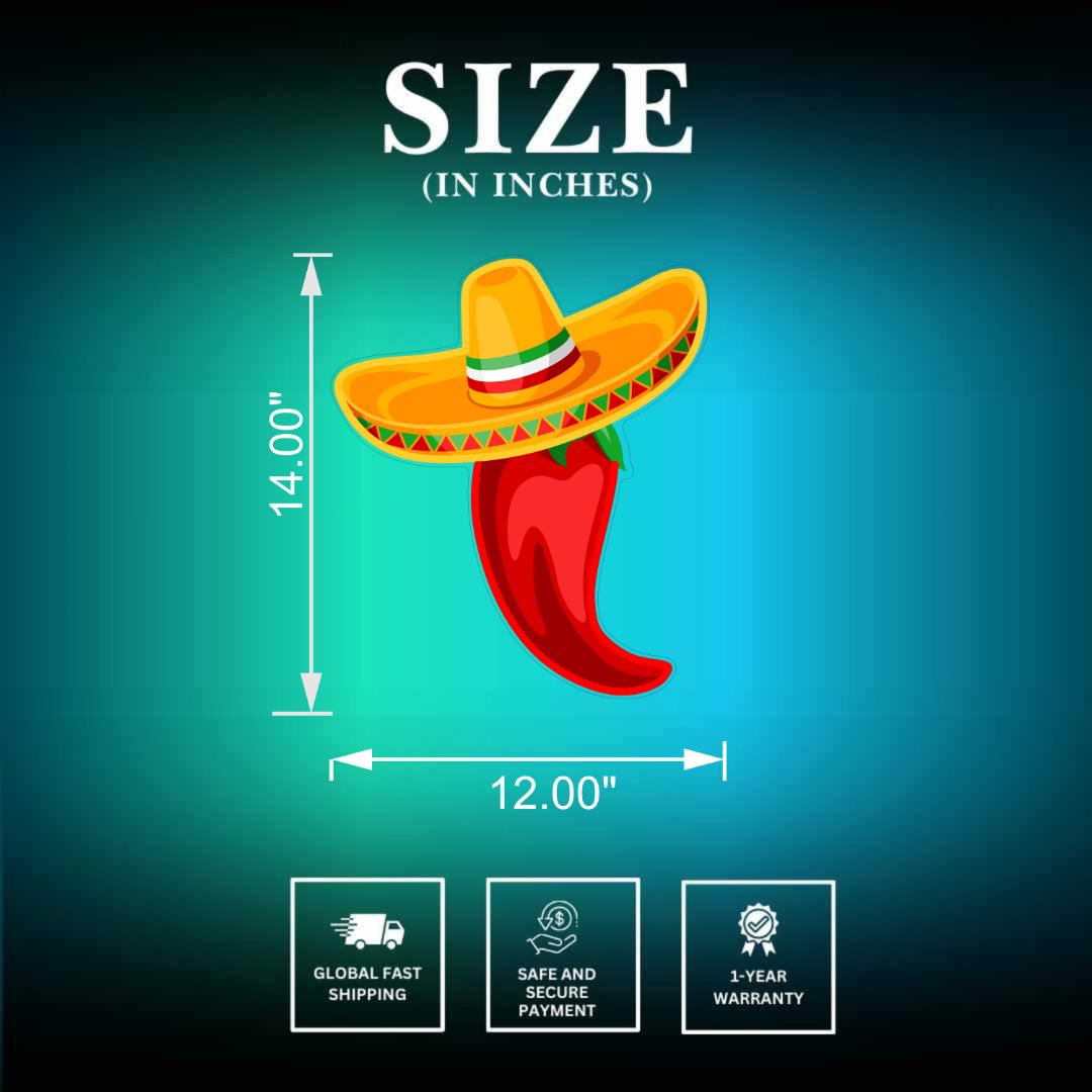 Chili Neon Sign Size
