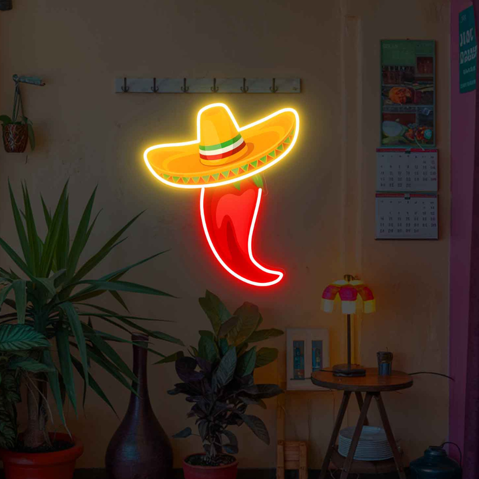 Chili Neon Sign Wall