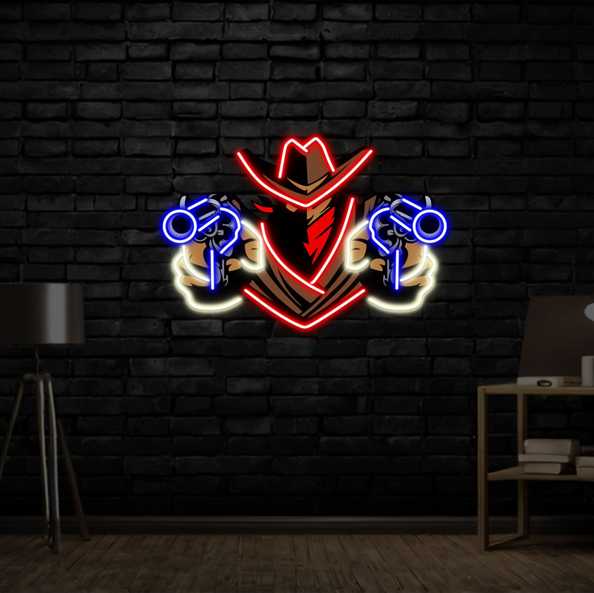 Cowboy Neon Sign Wall