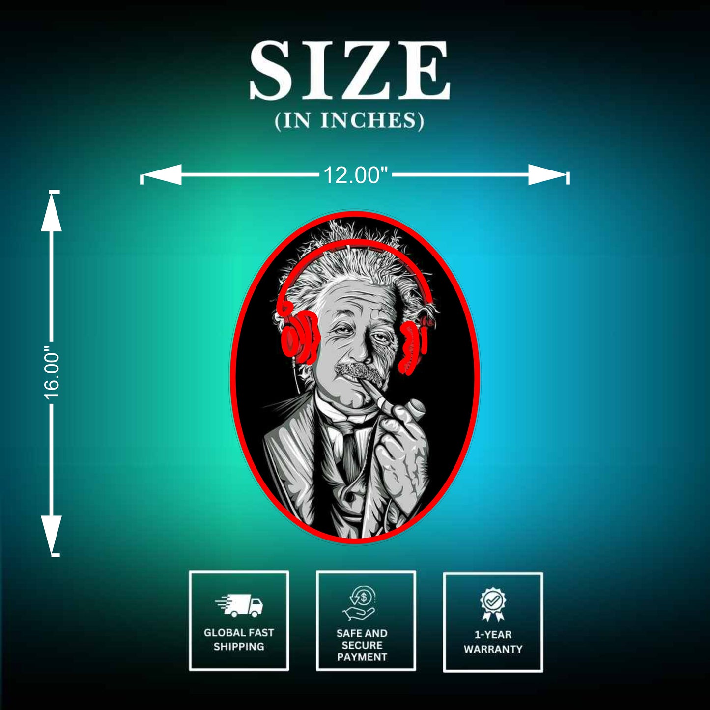 Einstein Neon Sign Size