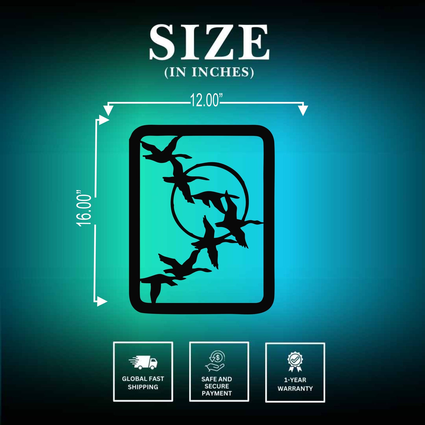 Flying Birds Metal Sign Size In Inches