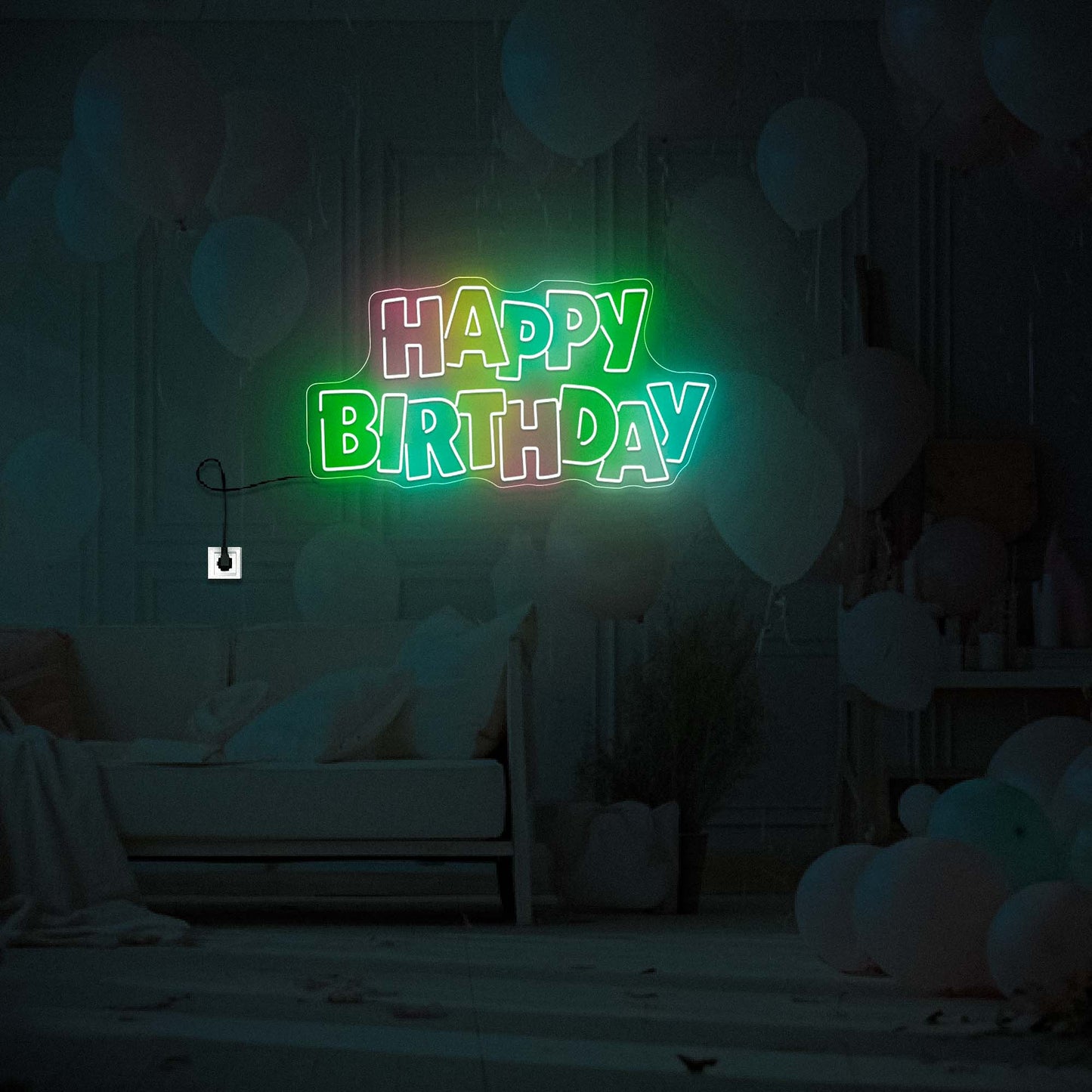 Happy Birthday Neon Sign Party