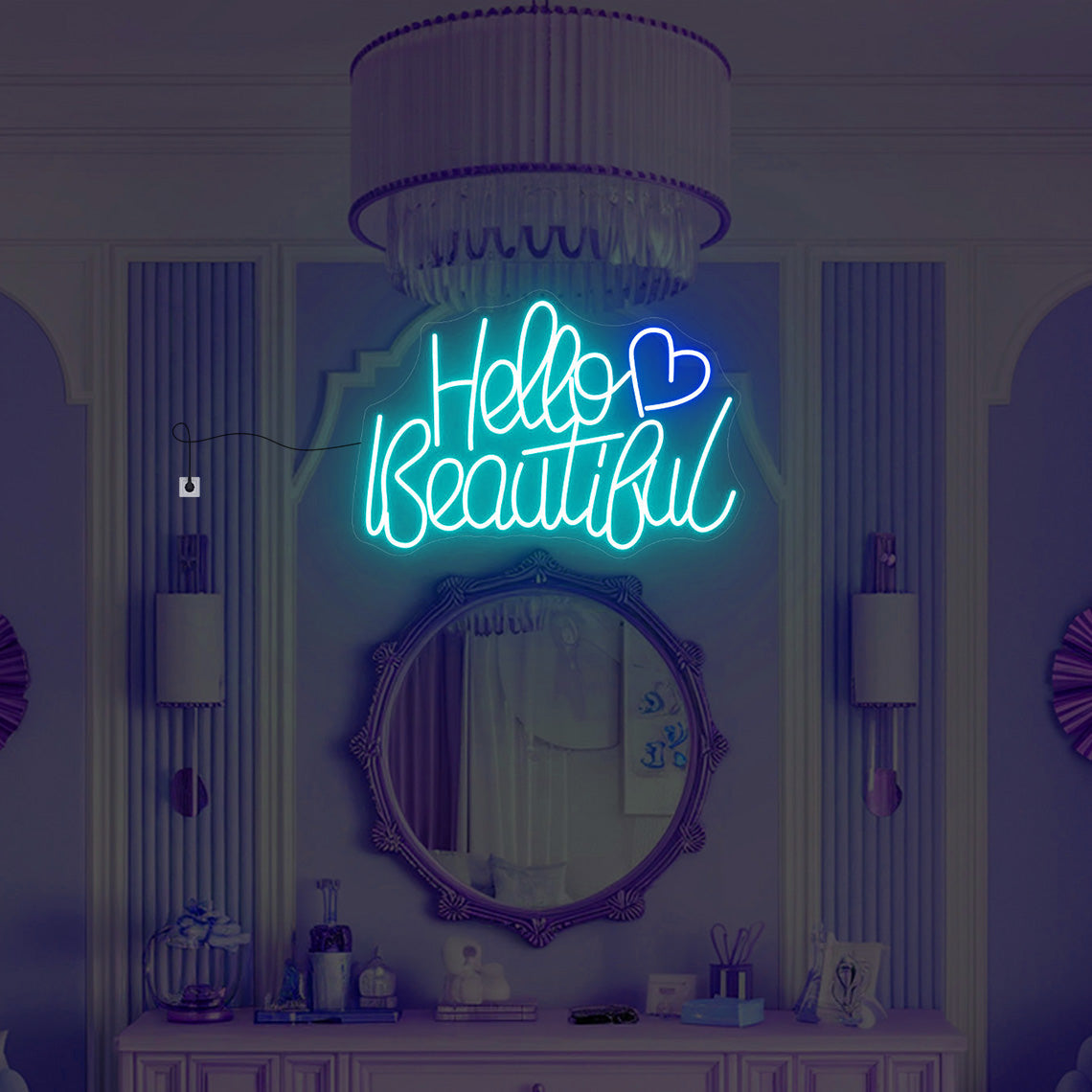 Hello Beautiful Neon Sign Wall Decr