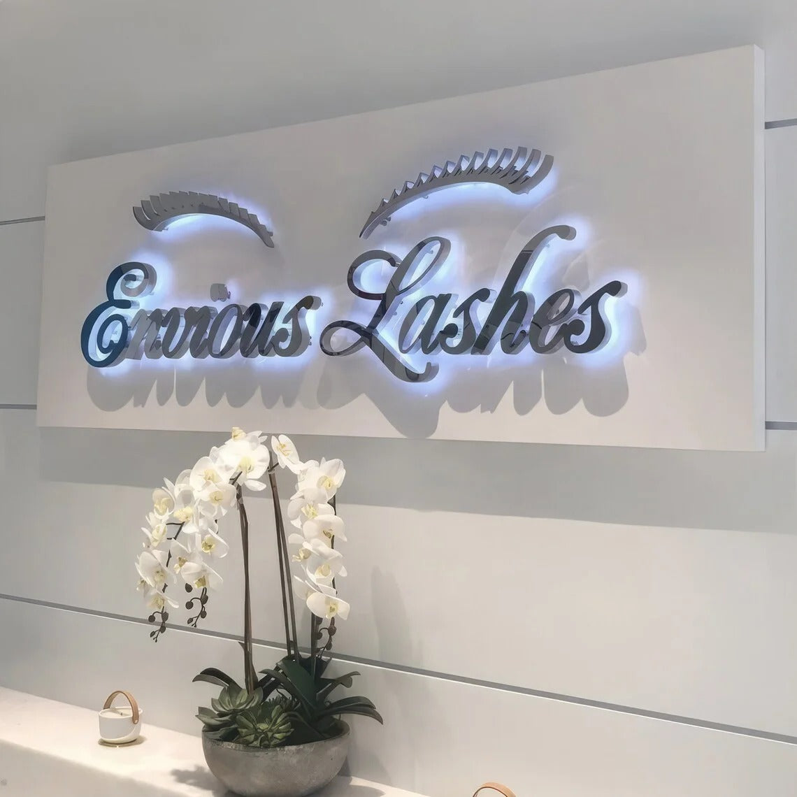 Indoor 3D metal backlit sign for interior decor