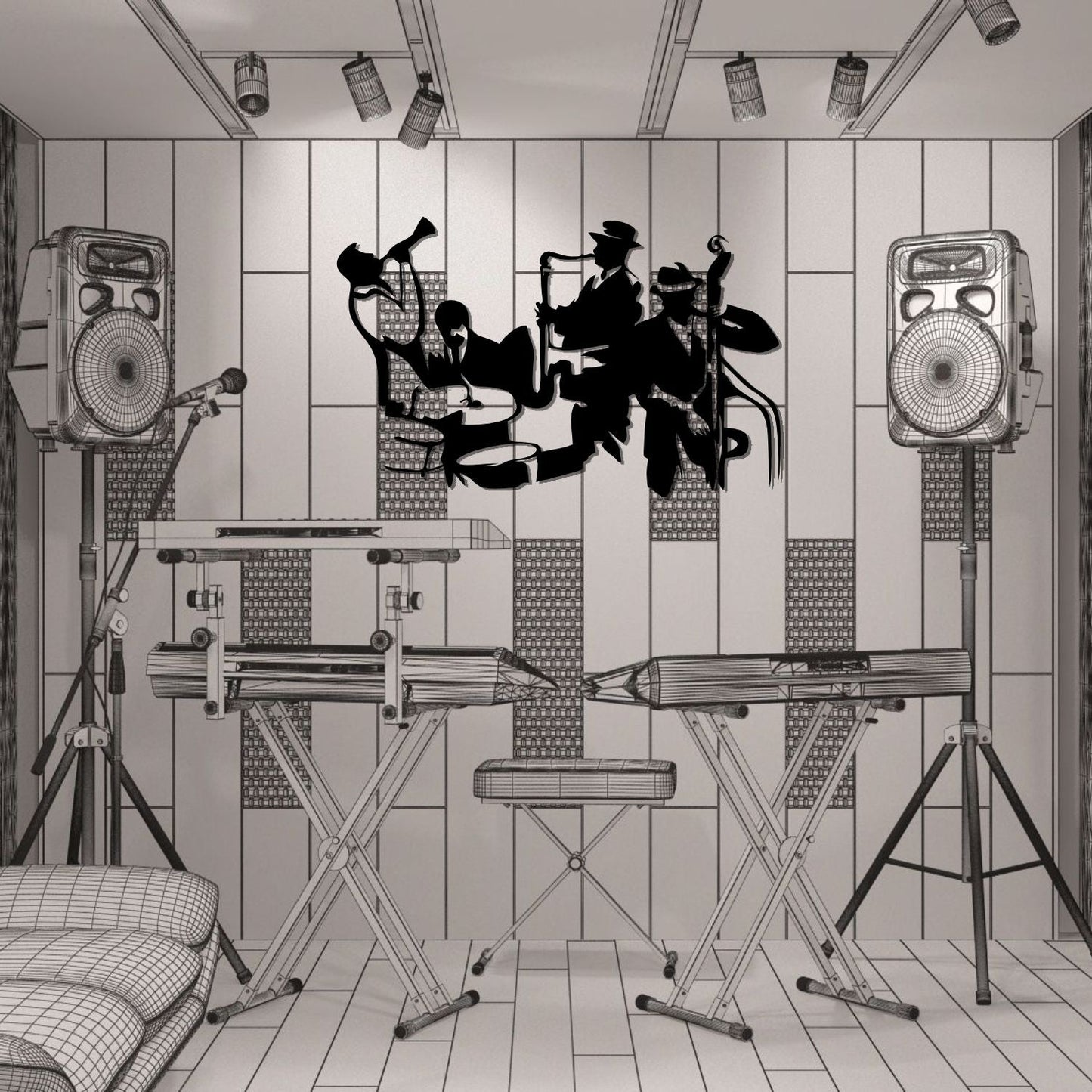 Jazz Band Metal Wall Art For Wall