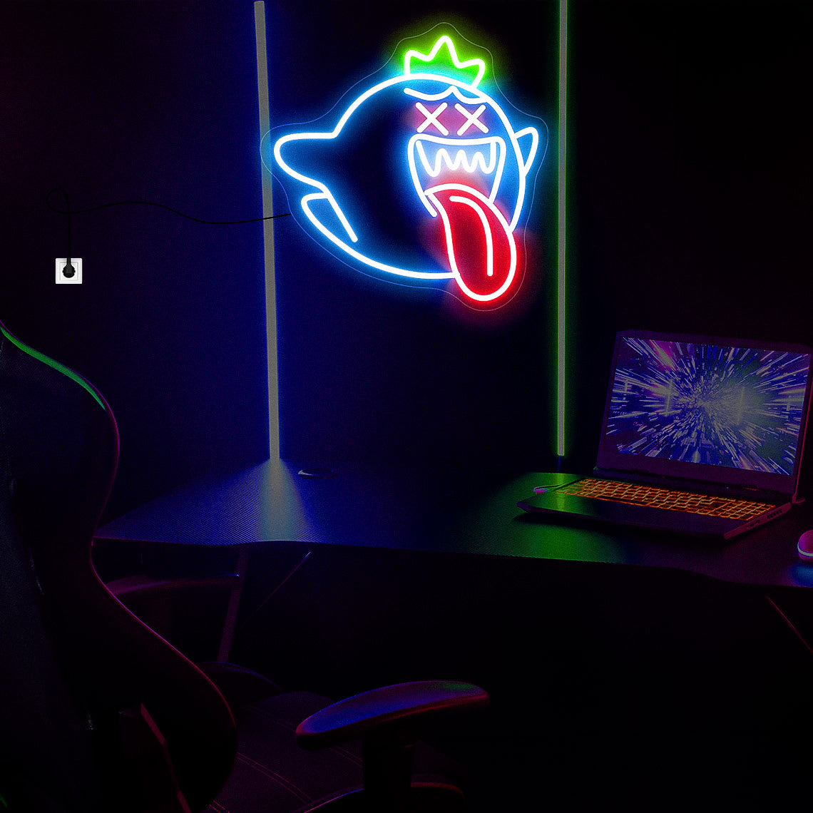 King Boo Neon Sign Ghost Wall