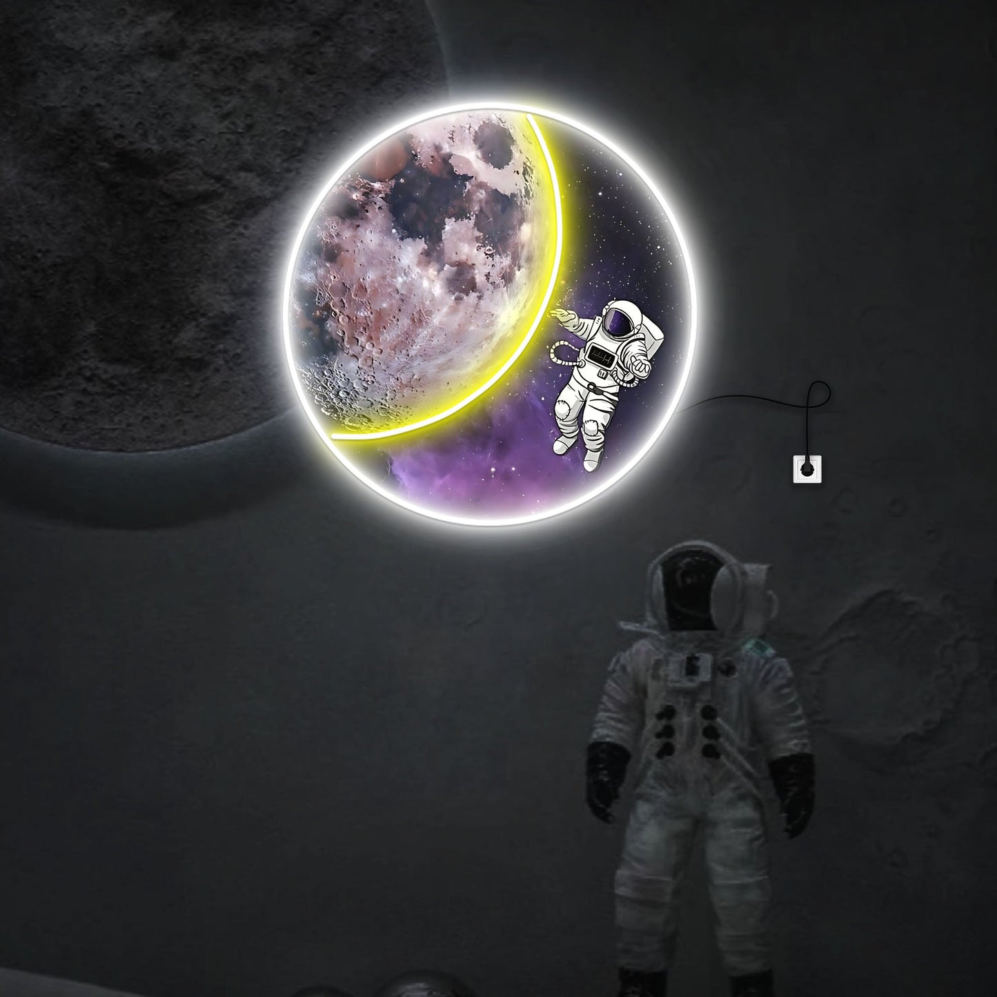 Moon and Astronaut LED Signs