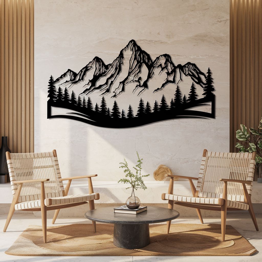 Mountain Metal Sign For Wall