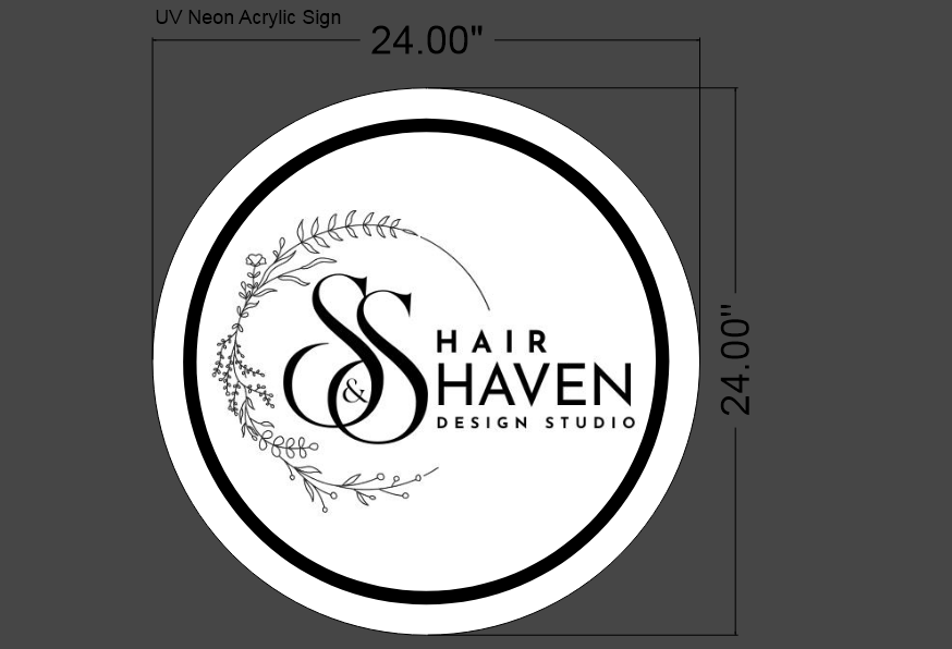 SS Hair Haven Custom Acrylic Sign