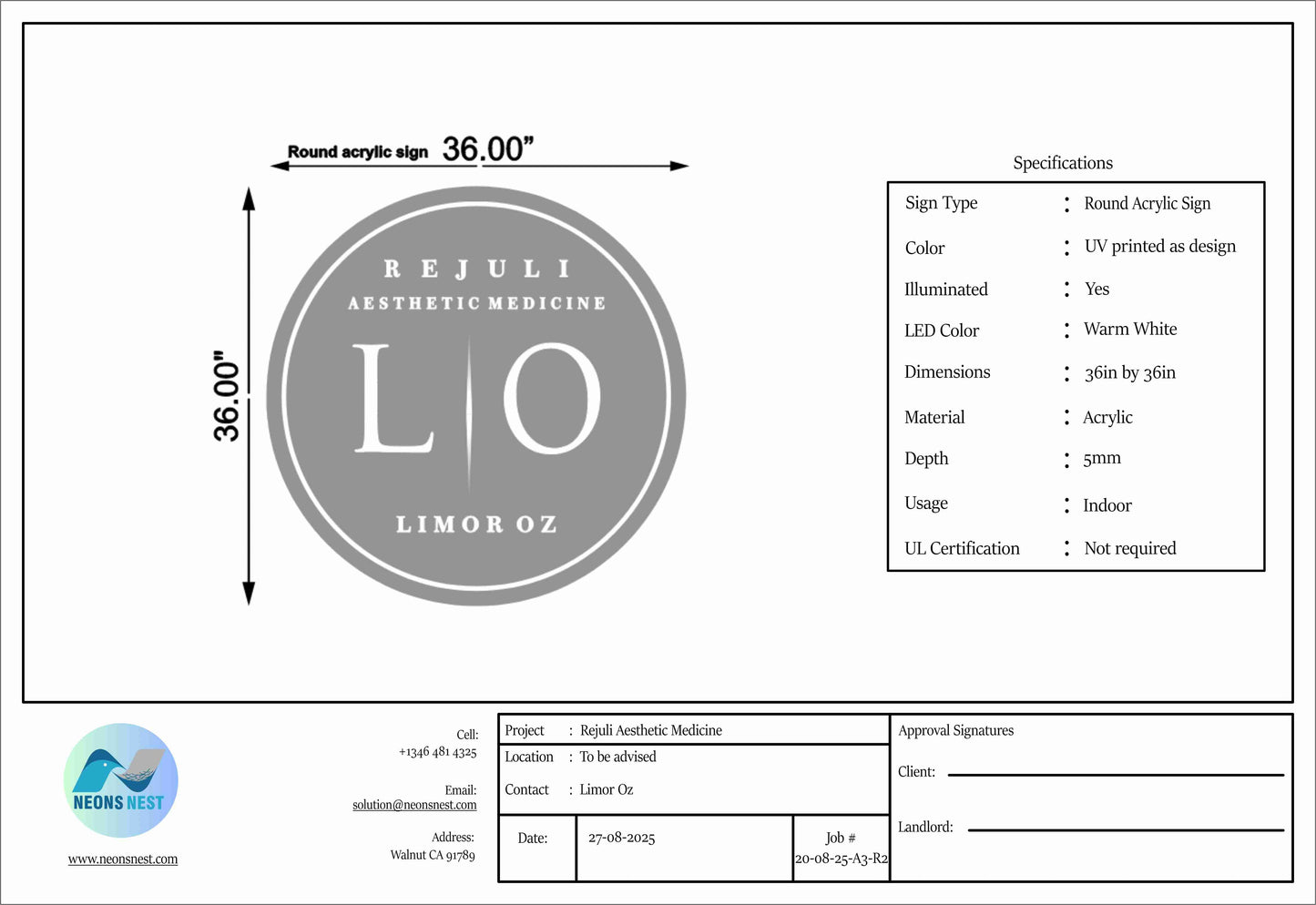 Round Acrylic Signs for Limor