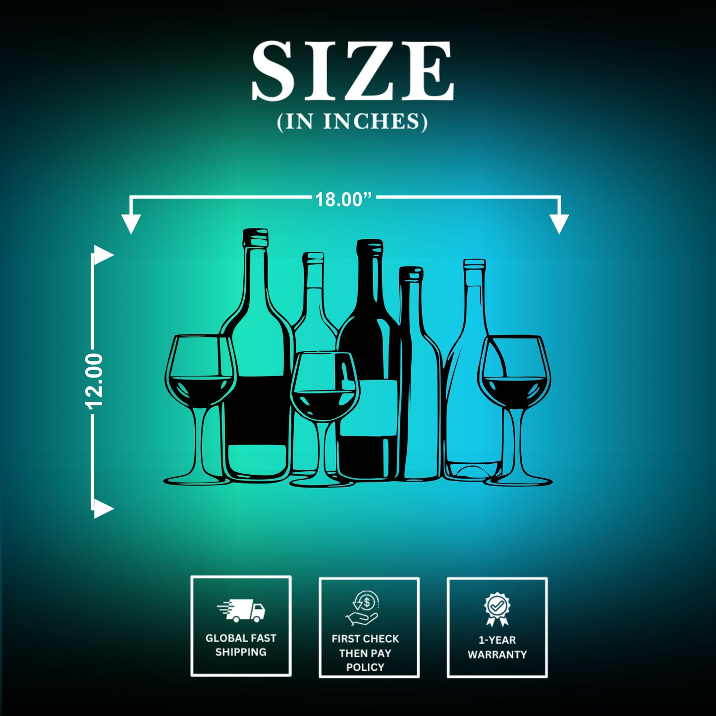 Wine Bottle Wall Art Size
