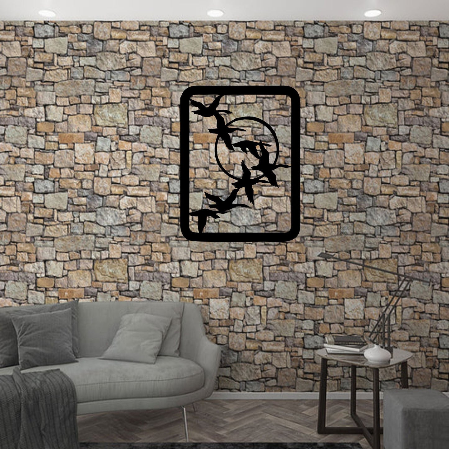 Black Flying Birds Metal Wall Decor for minimalist interiors