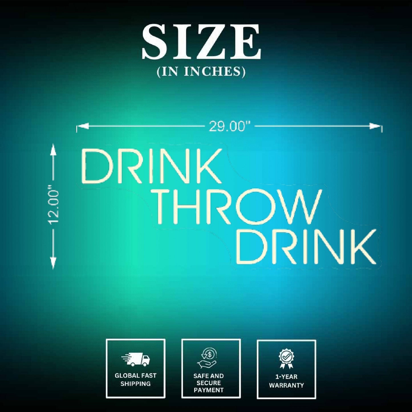 drink neon signs Size