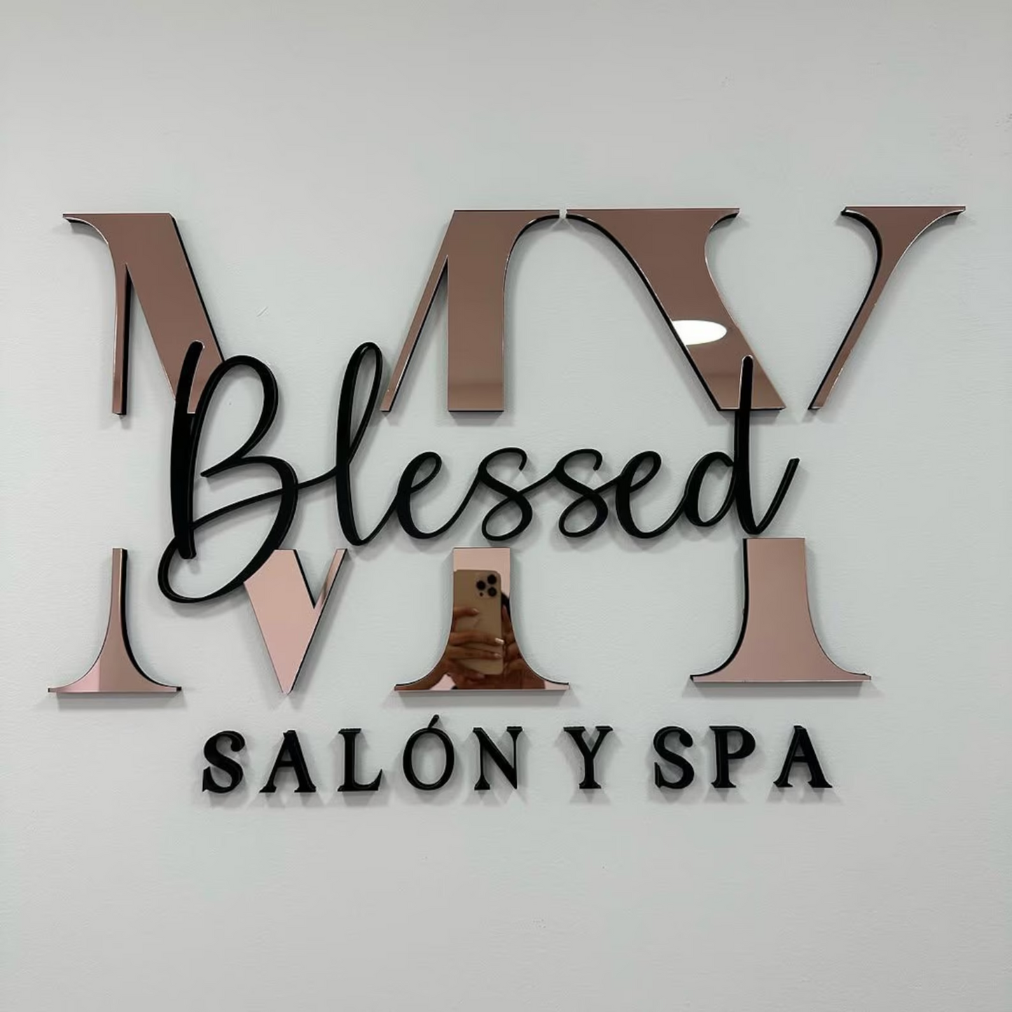 Personalized laser cut wall sign in elegant design