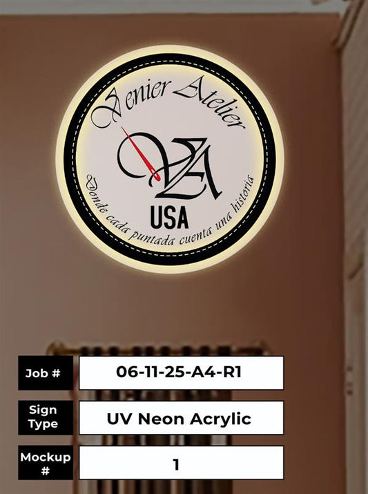 Venier Atelier USA Round Acrylic Sign