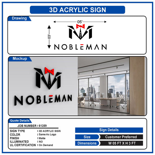  3D Acrylic Logo Sign