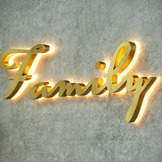 Personalized 3D metal backlit sign