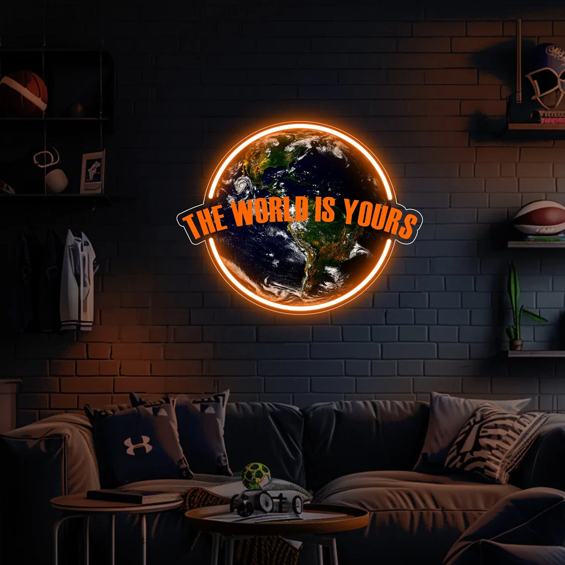 The World Is Yours Neon Sign – Bright UV Neon Wall Art - Neonsnest.com