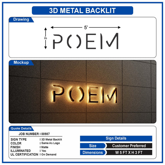 Custom Sign for Jackson Preston, Large Custom Metal Signs With Backlight - Neonsnest.com