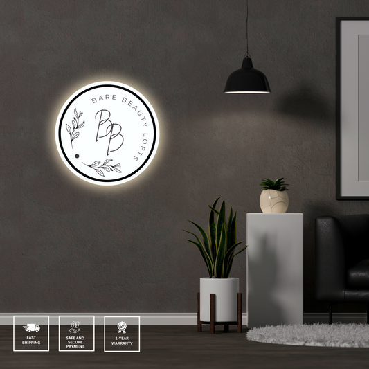 Bare Beauty Round Acrylic Sign