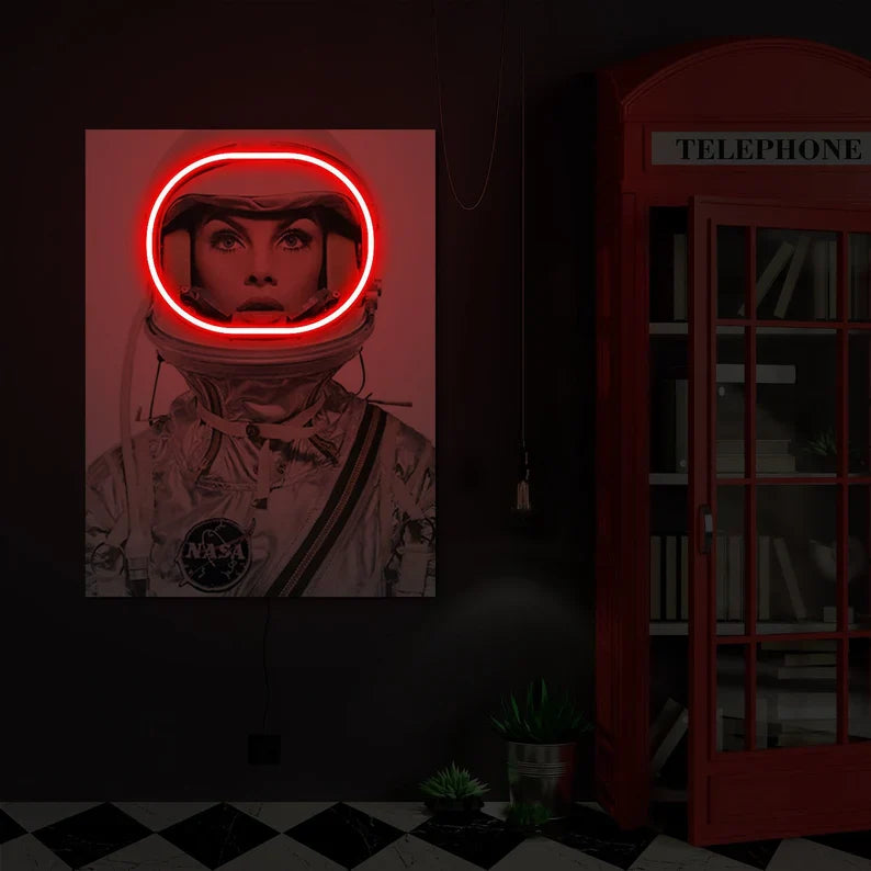 Astronaut neon sign Posters