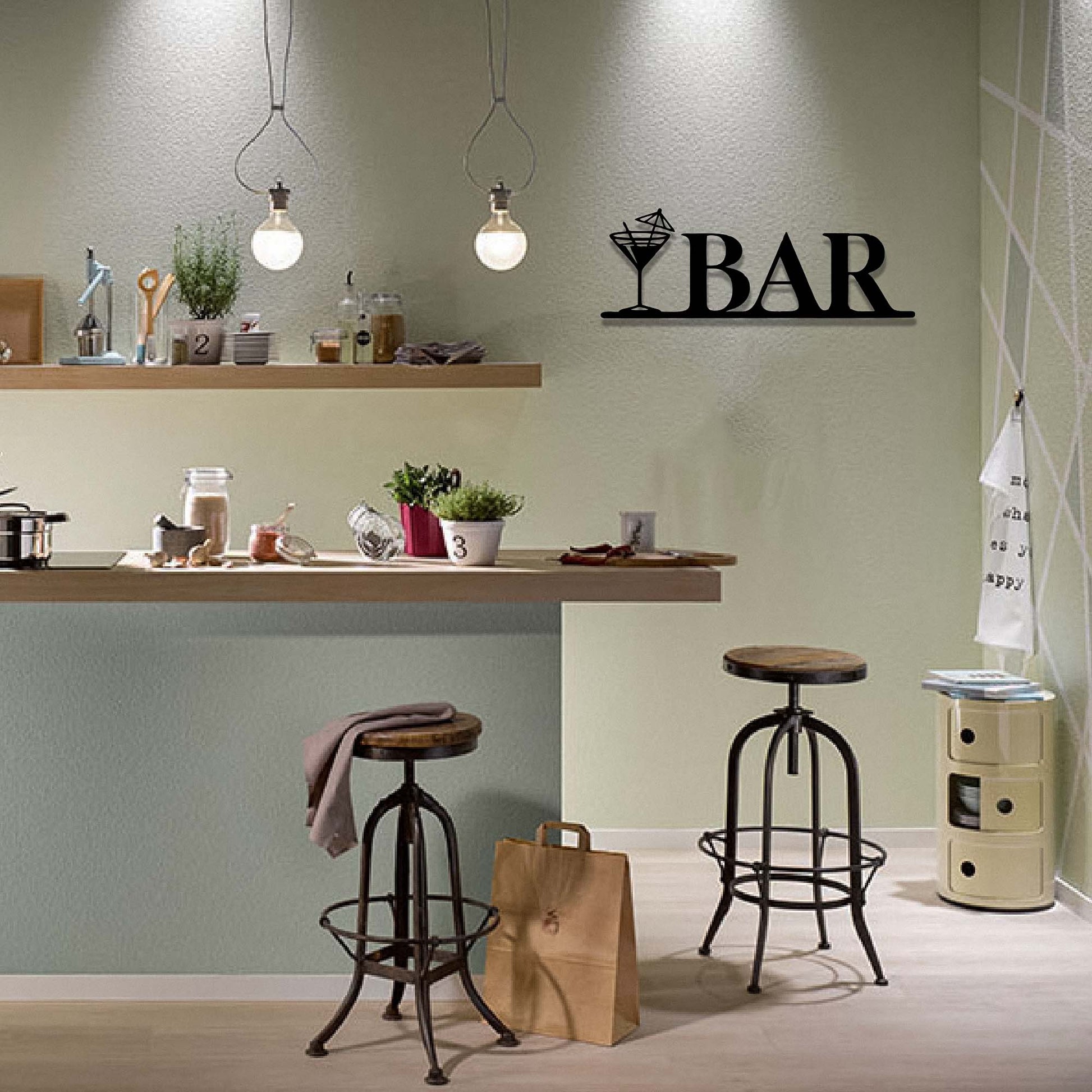Bar Metal Sign Wall For Home