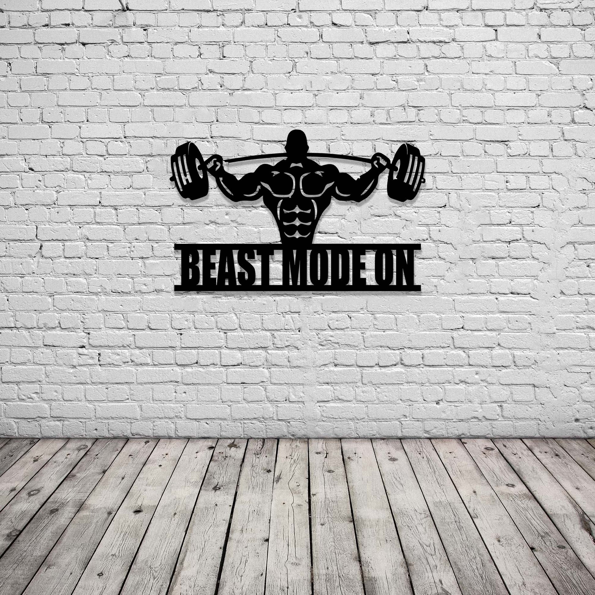 Beast Mode ON Metal Sign Motivational Sign