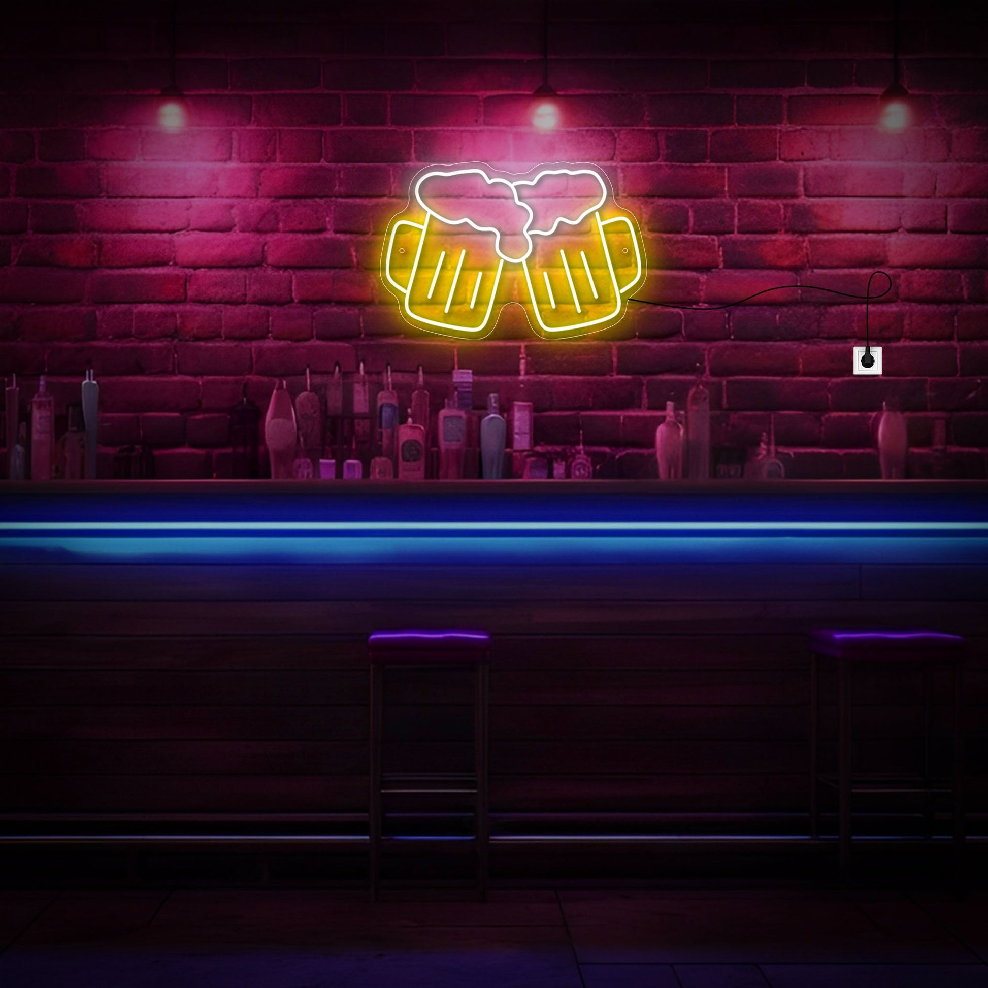 Beer Mugs Neon Sign LED 