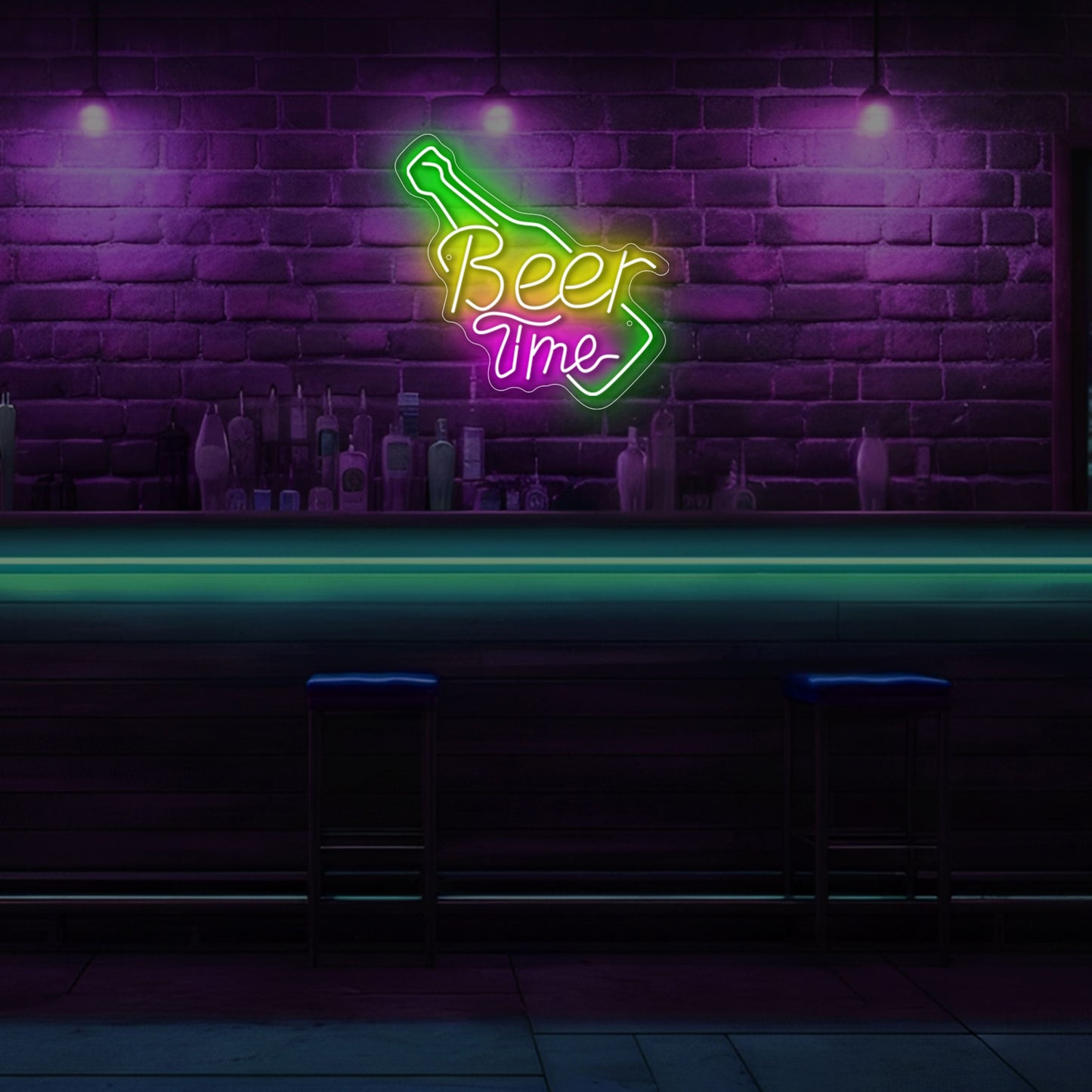 Beer Time Neon Sign Wall
