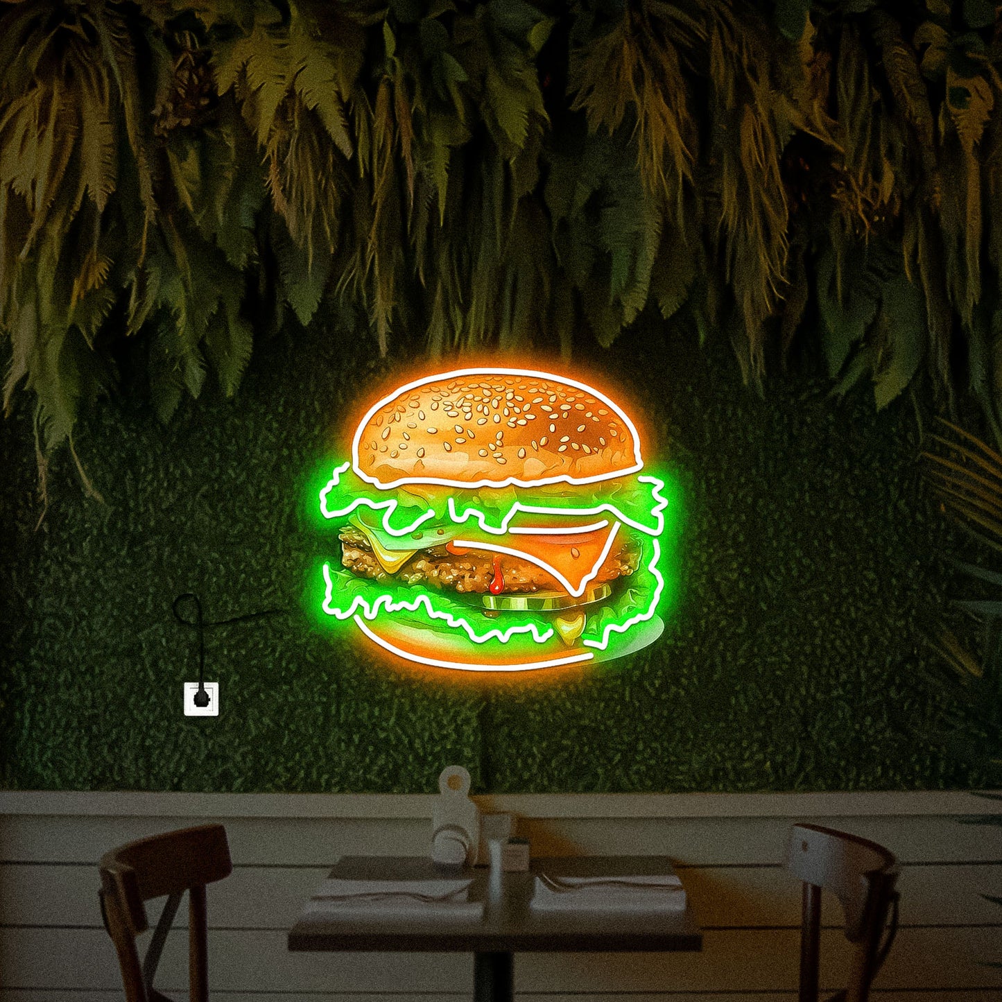 Burger Neon Sign UV
