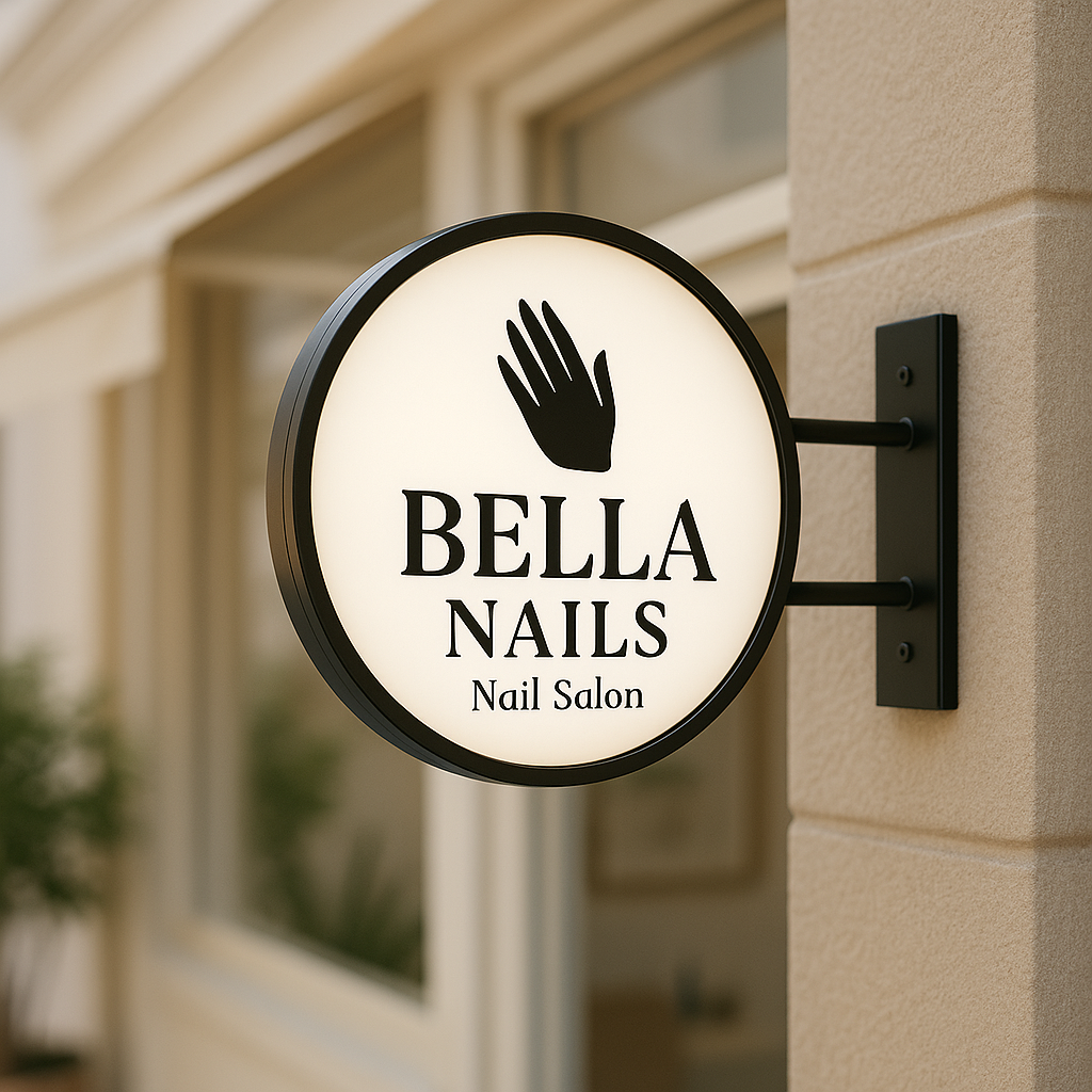 Custom lightbox sign used for business