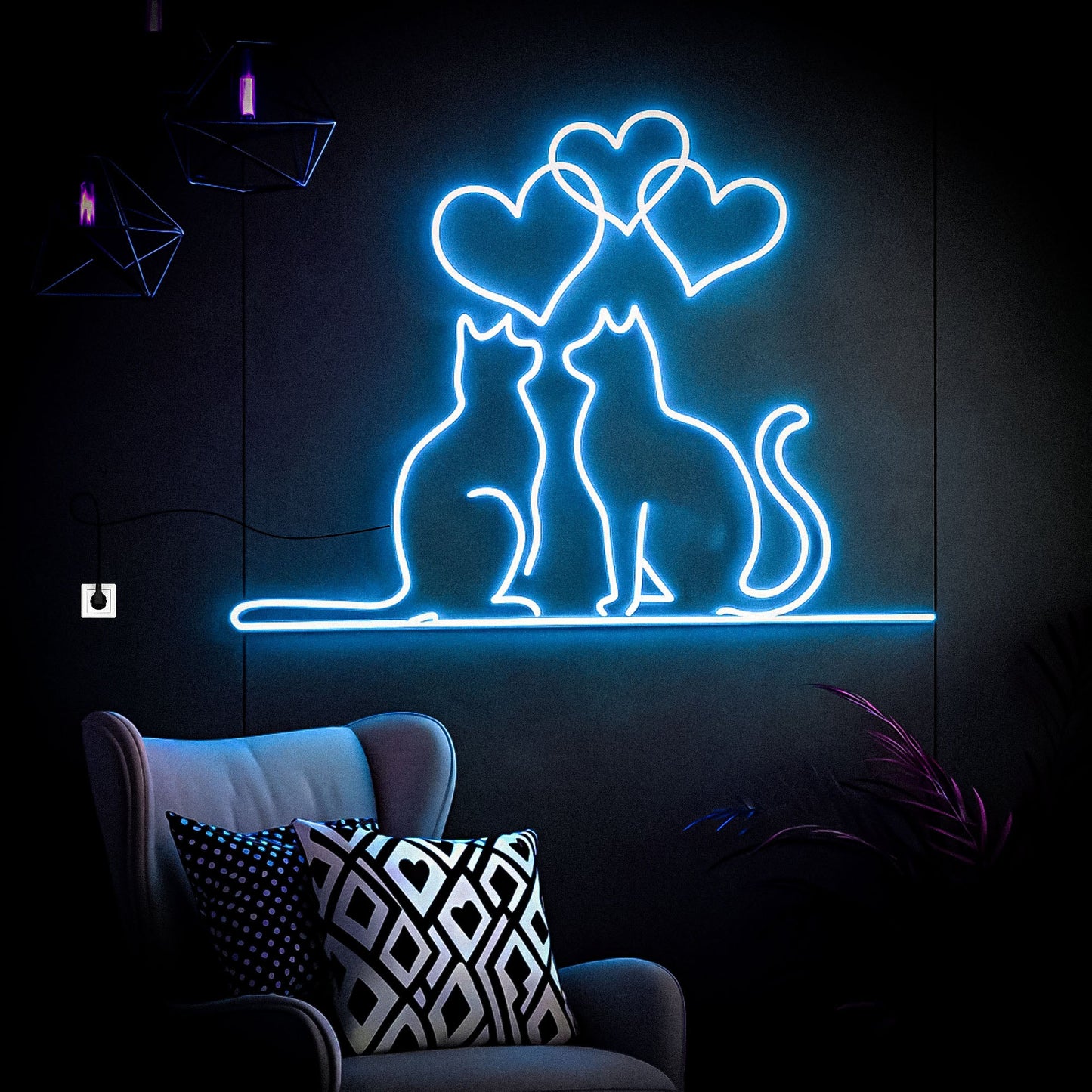 Cat Neon Sign Love