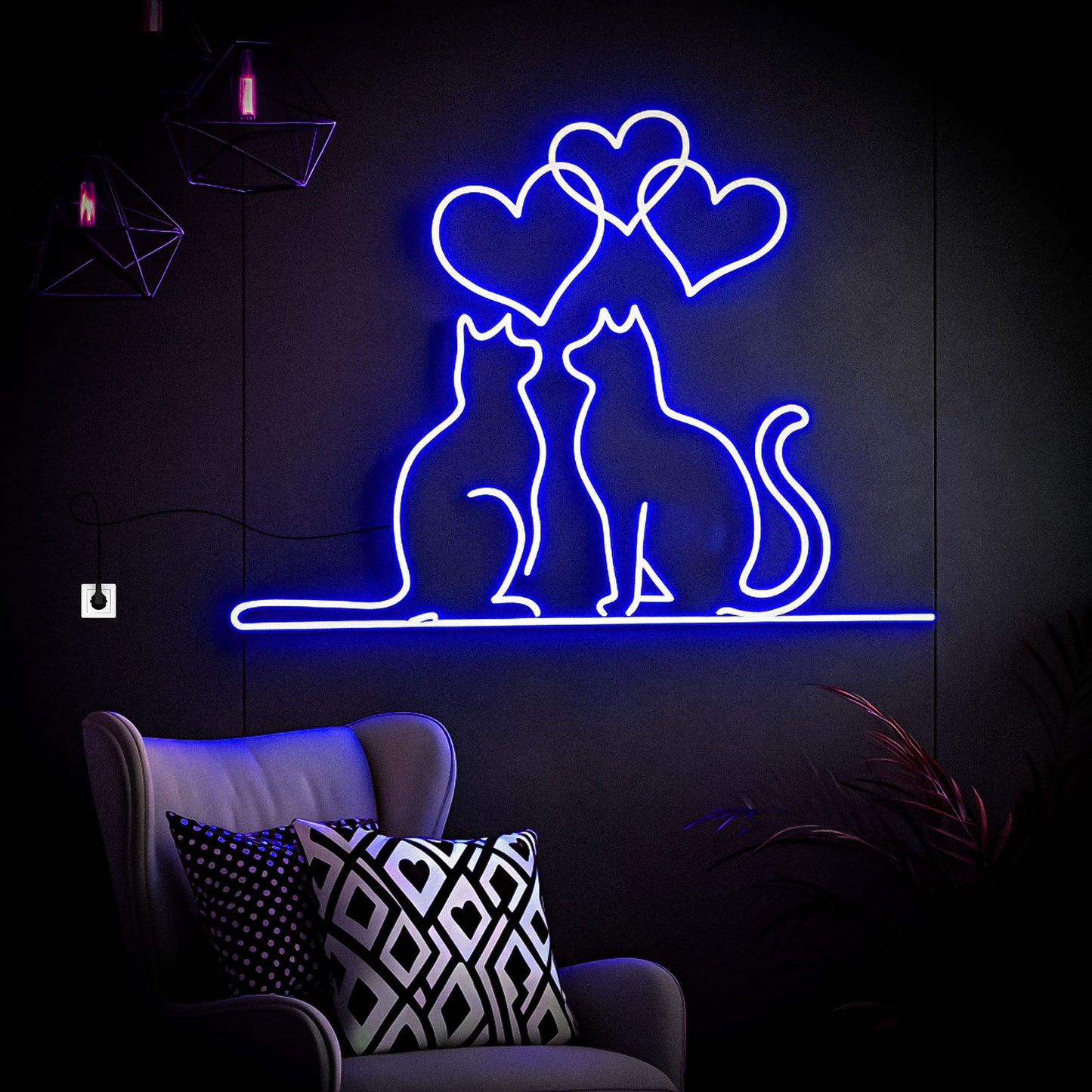 Cat Neon Signs Love 