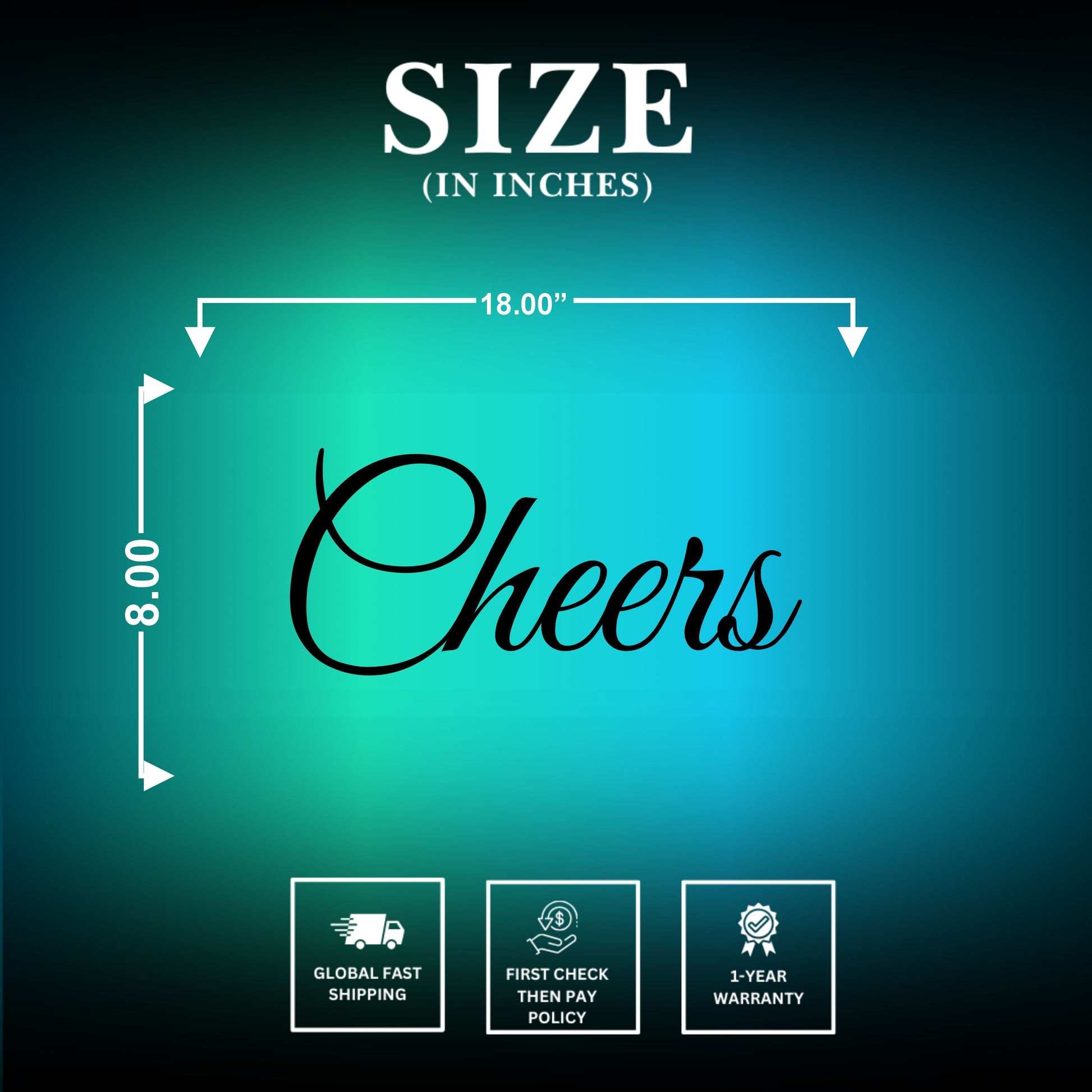 Cheers Metal Sign Size