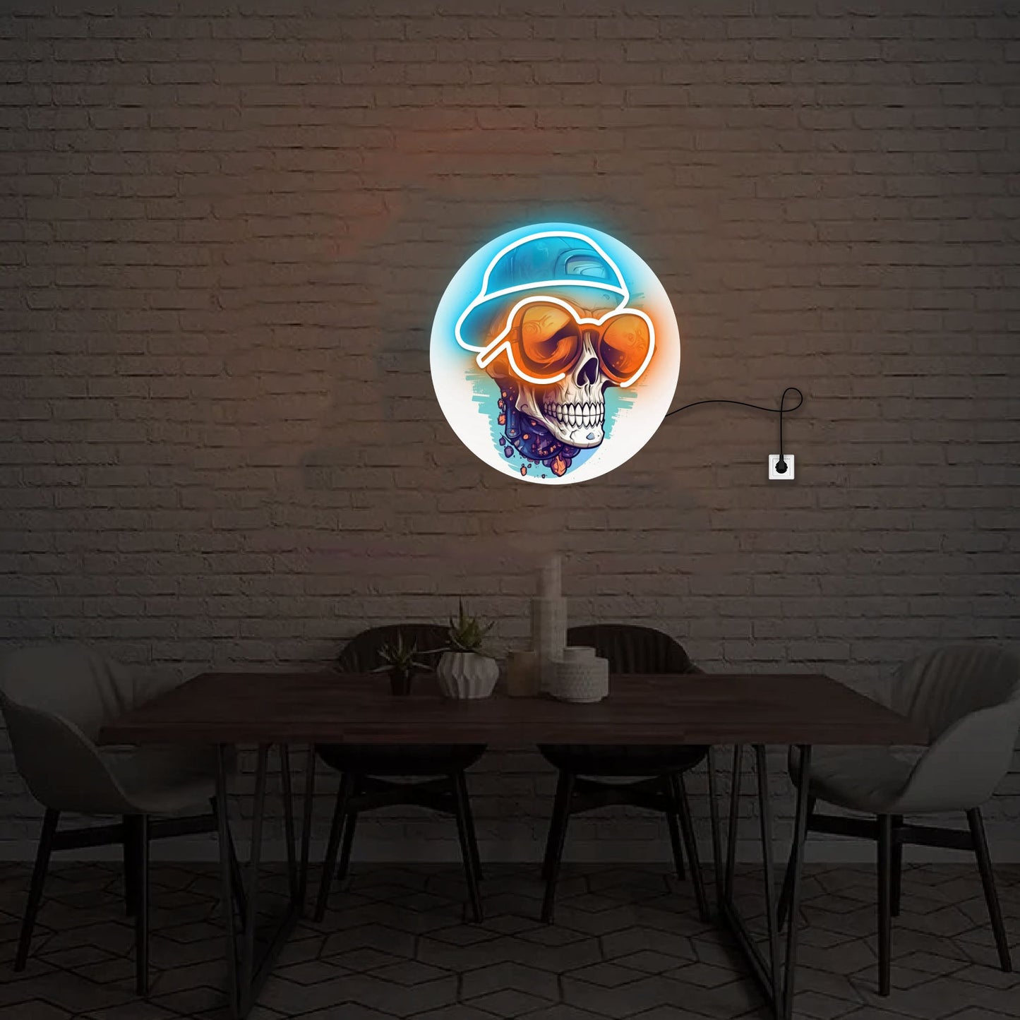 Chill Skull Neon Sign Wall