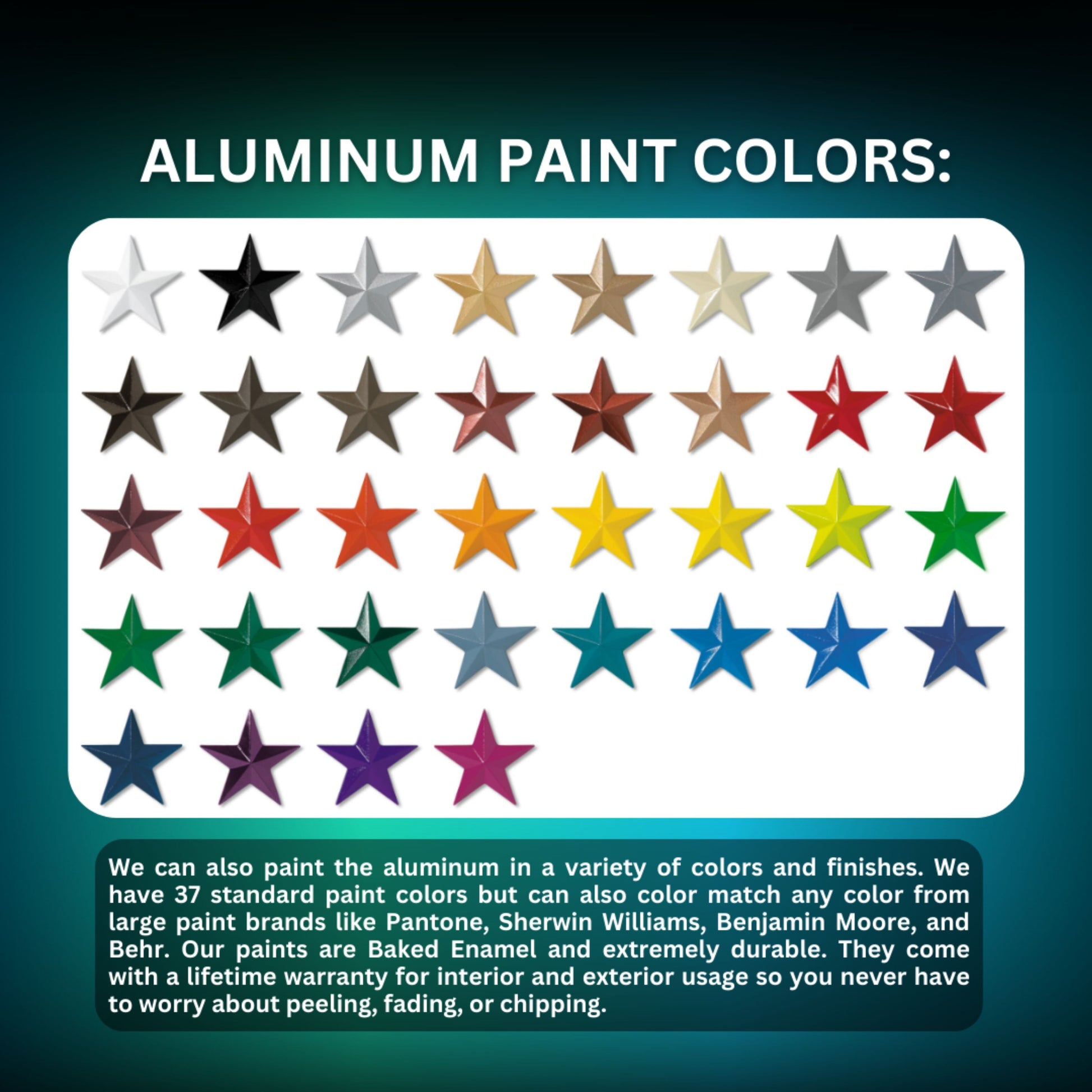 Colors  for 3D Backlit Metal Sign
