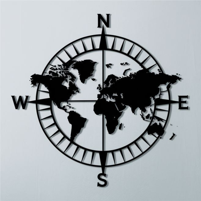 Compass Metal Wall Art Direction Art