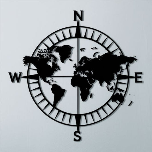 Compass Metal Wall Art Direction Art