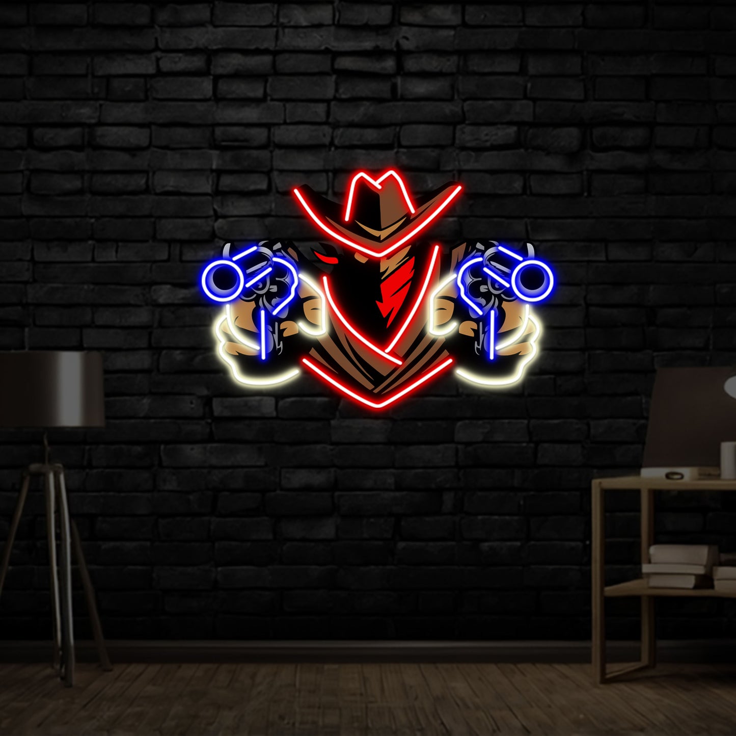 Cowboy Neon Sign Wall