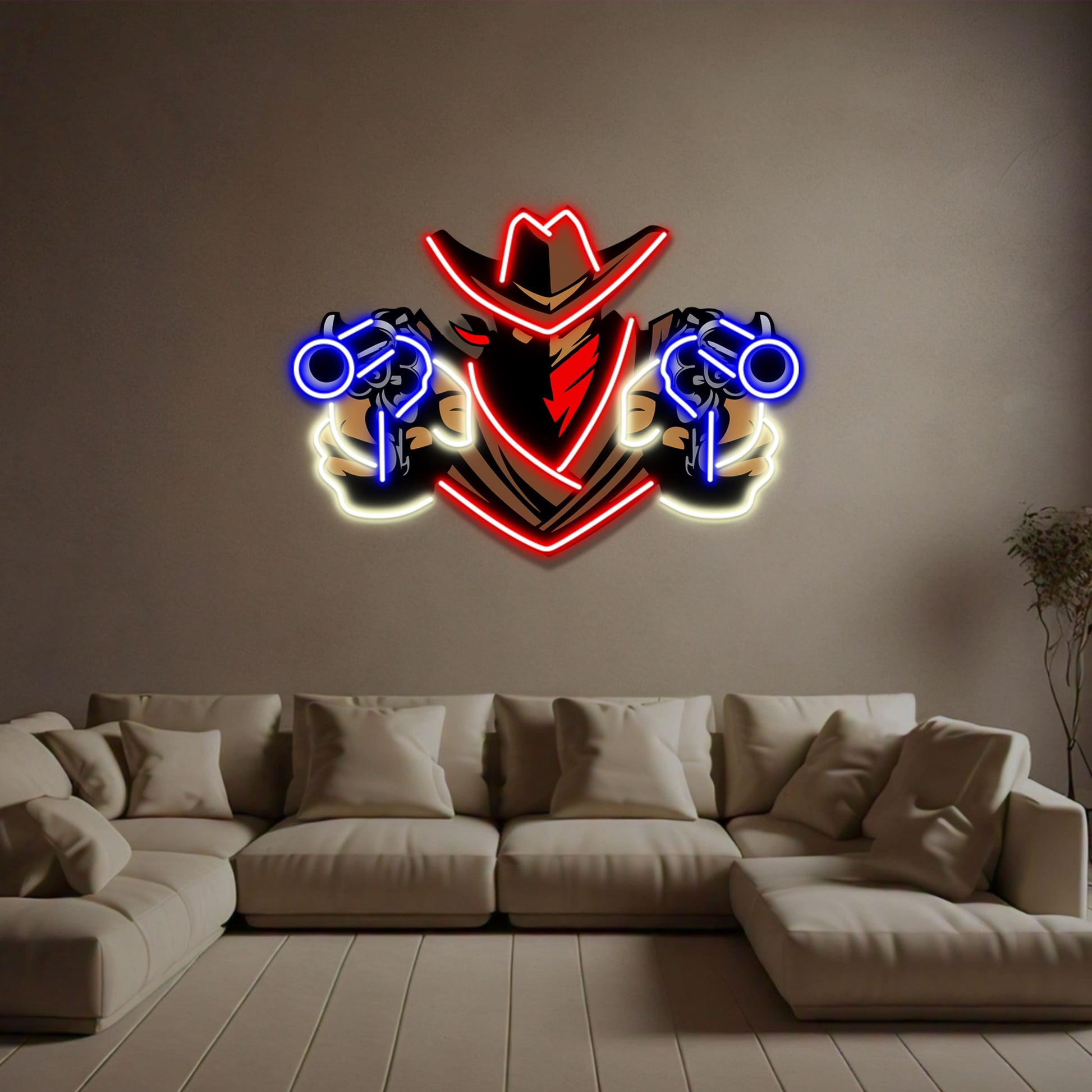 Cowboy Neon Sign Wall Decor