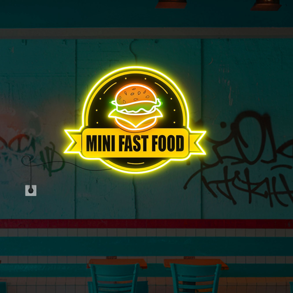 Custom Food Neon Sign Burger