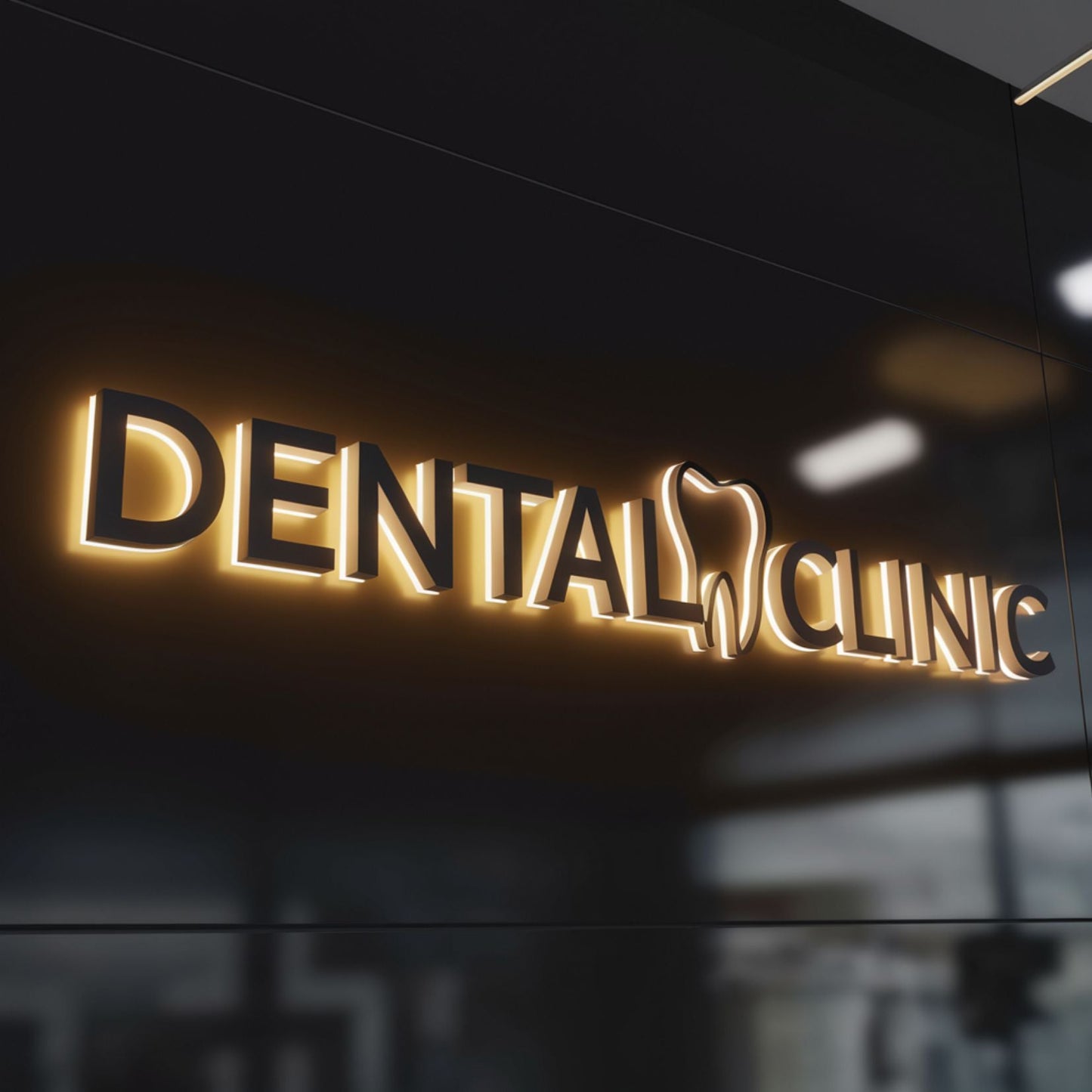 Custom Made 3D Metal backlit Signs Wall