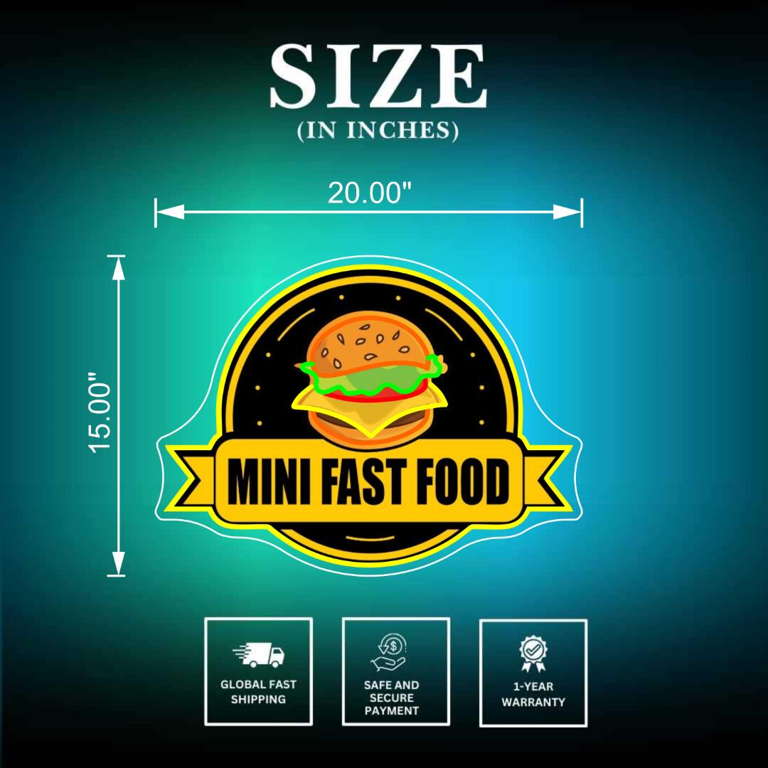 Food Neon Sign Burger Size